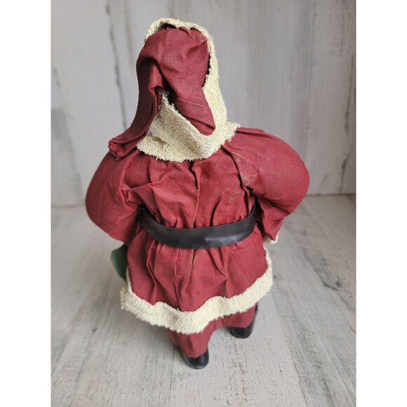 Santa claus Windsor fabric mache xmas vintage toy bag decor figure - Picture 5 of 7